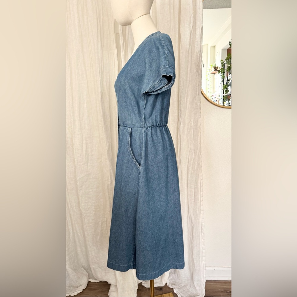 Vintage 90s Denim Button-Down Dress - Picture 2 of 7